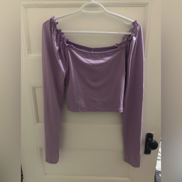 ❣️3/$30 SHEIN Sweetheart Neck Frill Trim Ruched Top - Picture 4 of 8